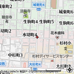 愛知県名古屋市北区水切町周辺の地図