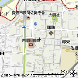 愛知県愛西市諏訪町郷西444周辺の地図