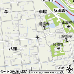 愛知県あま市上萱津七畝物周辺の地図