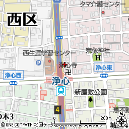 風来坊浄心店周辺の地図