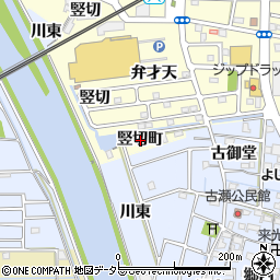 愛知県愛西市勝幡町竪切町周辺の地図