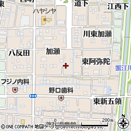 愛知県あま市木田周辺の地図