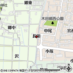 愛知県あま市木田長田周辺の地図
