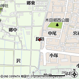 愛知県あま市木田（長田）周辺の地図