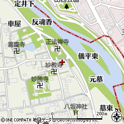 愛知県あま市上萱津上野周辺の地図