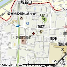 愛知県愛西市諏訪町郷西447周辺の地図