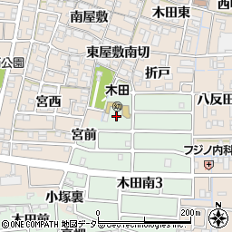愛知県あま市木田南1丁目周辺の地図
