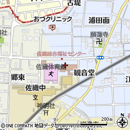 愛知県愛西市小津町観音堂481周辺の地図