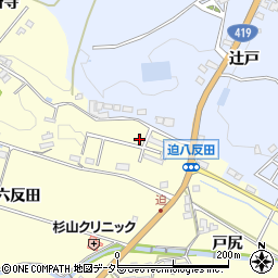 愛知県豊田市迫町イウナダ周辺の地図