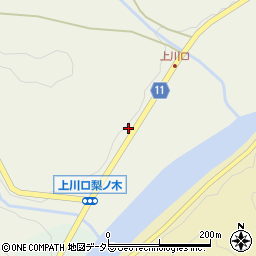 愛知県豊田市上川口町中田周辺の地図