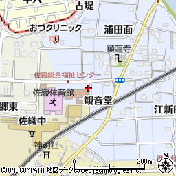 愛知県愛西市小津町観音堂19周辺の地図
