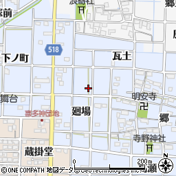 愛知県津島市寺野町周辺の地図