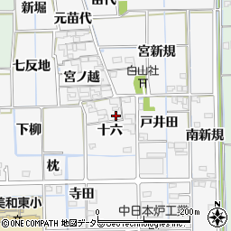 愛知県あま市木折十六周辺の地図