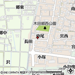 愛知県あま市木田申尾8-17周辺の地図