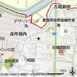 愛知県愛西市諏訪町郷西491周辺の地図
