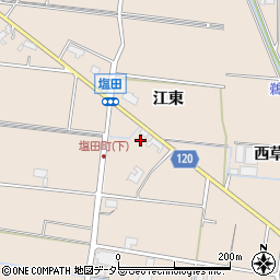 愛知県愛西市塩田町（江東）周辺の地図