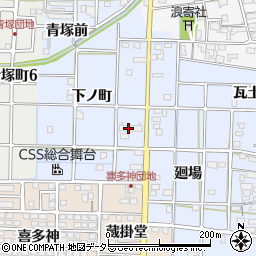 愛知県津島市寺野町（下ノ町）周辺の地図