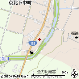 京都府京都市右京区京北下中町（下河原）周辺の地図