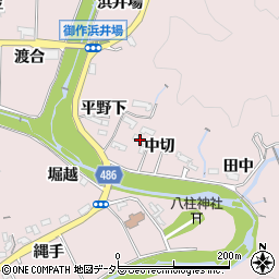 愛知県豊田市御作町中切周辺の地図