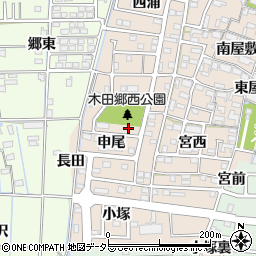 愛知県あま市木田申尾7-9周辺の地図