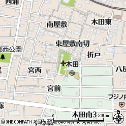 愛知県あま市木田宮東周辺の地図