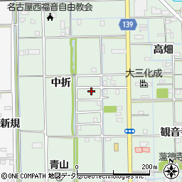 愛知県あま市七宝町沖之島中折78周辺の地図