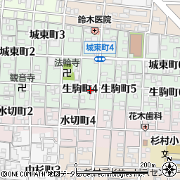 愛知県名古屋市北区生駒町周辺の地図