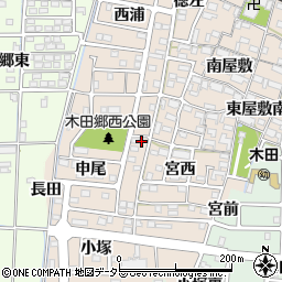 愛知県あま市木田申尾6-3周辺の地図
