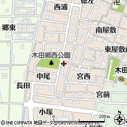 愛知県あま市木田申尾6-1周辺の地図