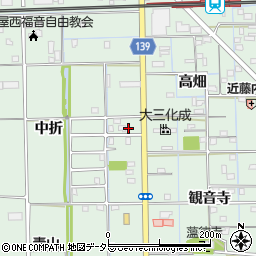 愛知県あま市七宝町沖之島中折170周辺の地図