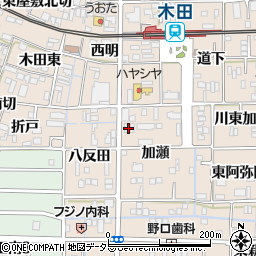愛知県あま市木田加瀬62周辺の地図