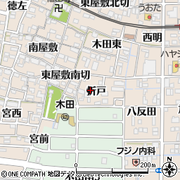 愛知県あま市木田折戸周辺の地図