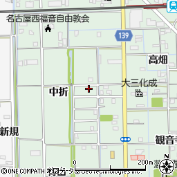 愛知県あま市七宝町沖之島中折62周辺の地図
