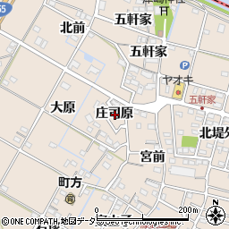 愛知県愛西市町方町庄司原周辺の地図