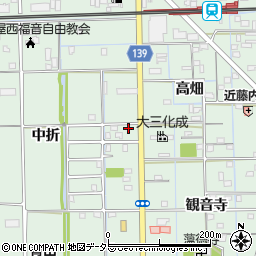 愛知県あま市七宝町沖之島中折175周辺の地図