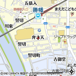 愛知県愛西市勝幡町弁才天周辺の地図