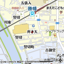愛知県愛西市勝幡町（弁才天）周辺の地図