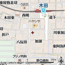 愛知県あま市木田加瀬84周辺の地図
