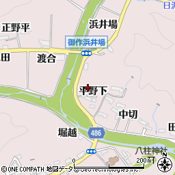 愛知県豊田市御作町平野下周辺の地図