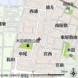愛知県あま市木田申尾5-13周辺の地図