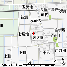 愛知県あま市木折宮ノ越2周辺の地図