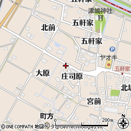 愛知県愛西市町方町大原40周辺の地図