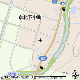 京都府京都市右京区京北下中町（新地神）周辺の地図