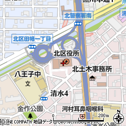 名古屋市役所　健康福祉局北区西部いきいき支援センター周辺の地図