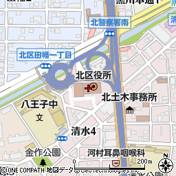 名古屋市北区役所周辺の地図