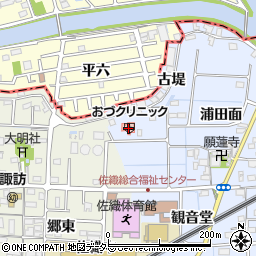 愛知県愛西市小津町観音堂3周辺の地図