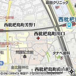 愛知県清須市西枇杷島町小野田周辺の地図