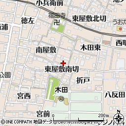 愛知県あま市木田東屋敷南切周辺の地図