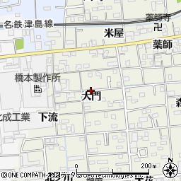 愛知県あま市上萱津大門周辺の地図