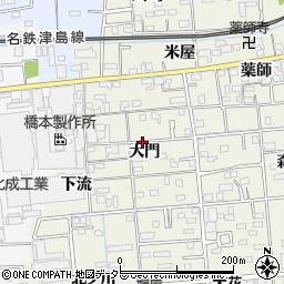 愛知県あま市上萱津（大門）周辺の地図